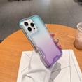 thumbnail image 1 of for iPhone 12 Pro / 12 6.1" Case Clear, Transparent Hybrid Crystal Phone Case [Hard Plastic & Soft Silicone Bumper] Acrylic Non-Yellowing Thin Slim Protective Cover for Women, Blue+Purple, 1 of 10