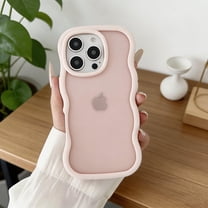 for iPhone 12 Pro / 12 6.1" Case, Curly Edge Design for Women Girls, Support Wireless Charging, Cute Wavy Phone Case Flexible TPU PC Shockproof Matte Frosted Cover for iPhone 12 Pro / 12 6.1", Pink
