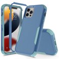 thumbnail image 1 of for iPhone 12 Pro / 12 6.1" Case, Protective Case Compatible with iPhone 12 Pro / 12 6.1", Hybrid Heavy Duty Military Grade Full-Body Drop Shockproof Dustproof 3-Layers Rugged Cover, Royalblue/Green, 1 of 4