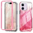 thumbnail image 1 of iPhone 12 Pro / 12 6.1" Case with Screen Protector, Gradient Color Feather Pattern Full Body Shockproof Protective Anti-Scratch Drop Proof Slim Fit Phone Case for Apple iPhone 12 Pro / 12 6.1", Rose, 1 of 7