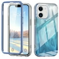 thumbnail image 1 of iPhone 12 Pro / 12 6.1" Case with Screen Protector, Gradient Color Feather Pattern Full Body Shockproof Protective Anti-Scratch Drop Proof Slim Fit Phone Case for Apple iPhone 12 Pro / 12 6.1", Blue, 1 of 7