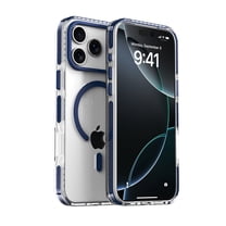for iPhone 12 Pro / 12 6.1" Magnetic Case Support Wireless Charging, Military Grade Drop Protection, Anti-Yellowing Transparent Clear Rugged Shockproof Phone Cover for iPhone 12 Pro / 12 6.1", Blue