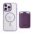 thumbnail image 1 of For iPhone 12 Pro / 12 6.1" Magnetic Clear Wallet Phone Case,Magnetic Detachable Card Holder,Compatible with Mag-Safe,Military-Grade Protection,Shockproof Transparent Thin Fit Phone Case,Purple, 1 of 8