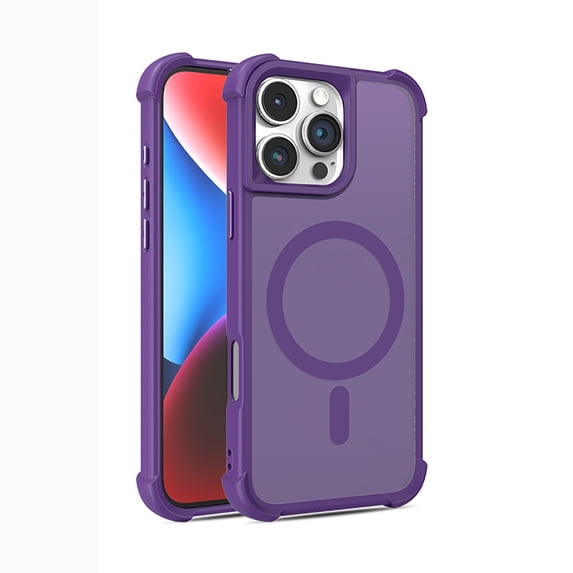 for iPhone 12 Pro / 12 6.1" Magnetic Phone Case Corners Shockproof Protective Case Compatible with Mag-Safe, TPU Bumper Hard PC Skin-Feel Back Slim Cover for iPhone 12 Pro / 12 6.1" Men Women, Purple