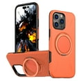 thumbnail image 1 of For iPhone 12 Pro / 12 6.1" Phone Case,With 360°Rotatable Contractile Ring Kickstand,Compatible with Mag-safe,Heavy Duty Protection,Rugged Shockproof Anti-Scratch Durable Phone Case,Orange, 1 of 7
