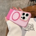 thumbnail image 1 of for iPhone 12 Pro / 12 Case Magnetic Phone Case Compatible with MagSafe, Soft TPU Bumper Hard Translucent Matte Back Slim Fit Shockproof Protective Case Cover for Men Women Girls - Pink, 1 of 9