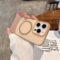 thumbnail image 1 of for iPhone 12 Pro / 12 Case Magnetic Phone Case Compatible with MagSafe, Soft TPU Bumper Hard Translucent Matte Back Slim Fit Shockproof Protective Case Cover for Men Women Girls - Desertgold, 1 of 9