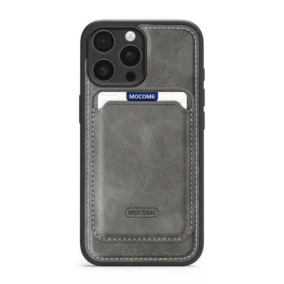 for iPhone 12 Pro / 12 Detachable Magnetic Card Bag + Back Phone Case, Men Women Premium PU Leather Classic Ultra Slim Drop Protective Durable Phone Case Cover for iPhone 12 Pro / 12, Gray
