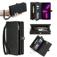 thumbnail image 1 of for iPhone 12 Pro/12 Wallet Case, Durable PU Leather 2-in-1 Detachable Magnetic Flip Phone Case for iPhone 12 Pro/12 Case Wallet with Card Holder Slots Zipper Pouch for Women Men, Black, 1 of 6