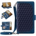 thumbnail image 1 of for iPhone 12 Pro / 12 6.1" Wallet Case, Luxury PU Leather Folio Flip Protective Cover with Wrist Strap [Credit Card Holder ] [Zipper Pocket] [Kickstand Function] Magnetic Case,Blue, 1 of 10