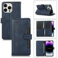 thumbnail image 1 of for iPhone 12 Pro / 12 6.1" Wallet Case RFID Blocking 8 Card Slots Holder & 1 Cash Pocket & 1 Outer Pouch,Wrist Strap,Shockproof Leather Magnetic Flip Stand Cover,Darkblue, 1 of 11