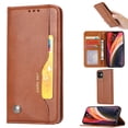 thumbnail image 1 of iPhone 12 Pro Case 6.1", iPhone 12 6.1" Case, Allytech Premium PU Leather Kickstand Feature Cards Pockets Full Protective Defender Book Style Wallet Case Cover for Apple iPhone 12 6.1", Brown, 1 of 1