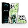 thumbnail image 1 of iPhone 12 Pro Case (6.1"), iPhone 12 Case, Rosebono Hybrid Bling Glitter Sparkle Epoxy Graphic Marble Colorful Silicone Skin Cover Armor Case for iPhone 12 Pro / iPhone 12 (Green), 1 of 5