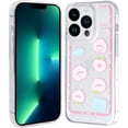 thumbnail image 1 of for iPhone 12 Pro Case Clear, Transparent Shockproof Bumpers Phone Cases for iPhone 12 Pro (6.1 inch), Cartoon Pattern for Women Gift Shockproof Soft TPU Clear Case, Pink Peach, 1 of 14