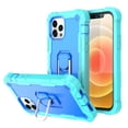 thumbnail image 1 of iPhone 12 Pro Case, iPhone 12 Case, Dteck 2 in 1 Hybrid Rugged Shockproof Case with Ring Holder Kickstand Silicone Cover for iPhone 12 / 12 Pro 6.1-inch,Mint+Blue, 1 of 7
