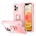 thumbnail image 1 of iPhone 12 Pro Case, iPhone 12 Case, Dteck 2 in 1 Hybrid Rugged Shockproof Case with Ring Holder Kickstand Silicone Cover for iPhone 12 / 12 Pro 6.1-inch,Rosegold, 1 of 7