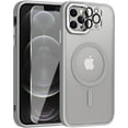 thumbnail image 1 of for iPhone 12 Pro Case, Phone Case iPhone 12 Pro Magnetic Case [Compatible with MagSafe] Translucent Matte Back Slim Shockproof Military-Grade Protection Anti-Fingerprint Cover, Grey, 1 of 13