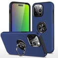 thumbnail image 1 of for iPhone 12 Pro Case with Ring Stand, 360° Rotatable Ring Holder Magnetic Kickstand, 2-Layer Heavy Duty Shockproof Rugged Hybrid Hard PC Soft Rubber Case for iPhone 12 Pro, Blue, 1 of 7