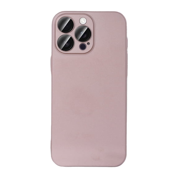 for iPhone 12 Pro Case Slim Fit with Camera Lens Protector, Shockproof PC Hard Back Cover, Skin-Friendly Anti-Fingerprint Lightweight Drop Protective Phone Case for Men and Women, Pink