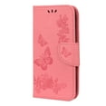 thumbnail image 1 of iPhone 12 Pro Case Wallet, iPhone 12 Case, Allytech Slim Fit PU Leather Butterfly Embossed Folding Stand Folio Flip Shockproof Card Slots Wallet Case Cover for Apple iPhone 12 / iPhone 12 Pro, Pink, 1 of 1