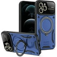 thumbnail image 1 of for iPhone 12 Pro Max Case with 360° Rotatable Invisible Ring Stand, Large Window Design Compatible with Magsafe, -Grade Protection Shockproof Phone Cover for Women Men, Blue, 1 of 15