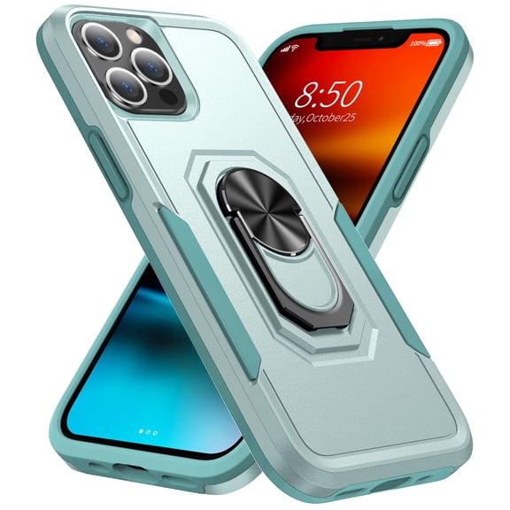 iPhone 12 Pro Max Case, 360 Rotate Ring Stand Rugged Lightweight Slim Impact-Resistant Full Body Shockproof Protective Bumper Case For iPhone 12 Pro Max,Green