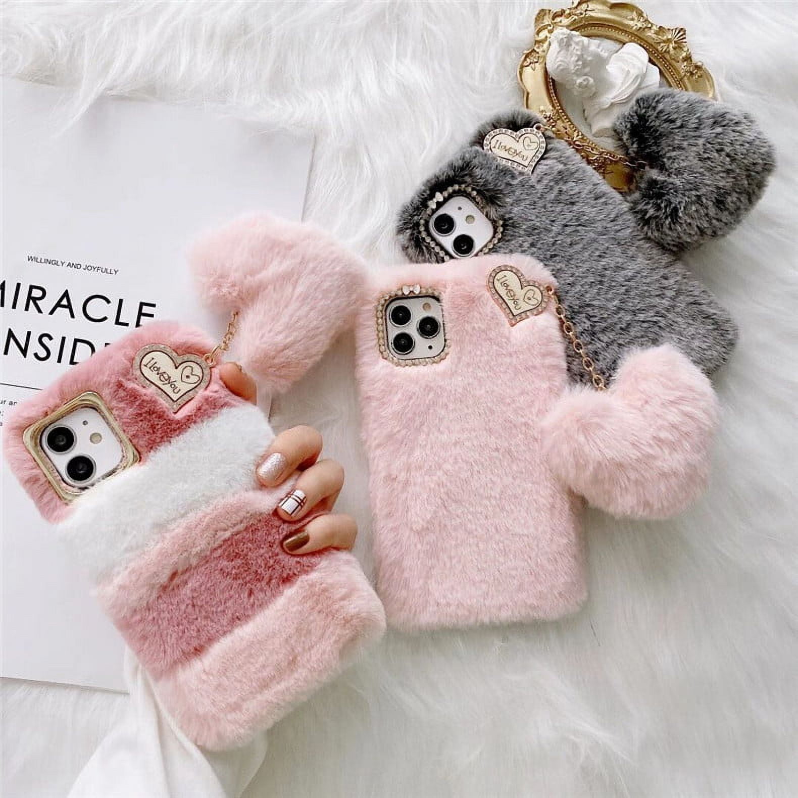 iPhone 12 Pro Max Case 3D Cute Fur Girls, Hard Back Cover Full