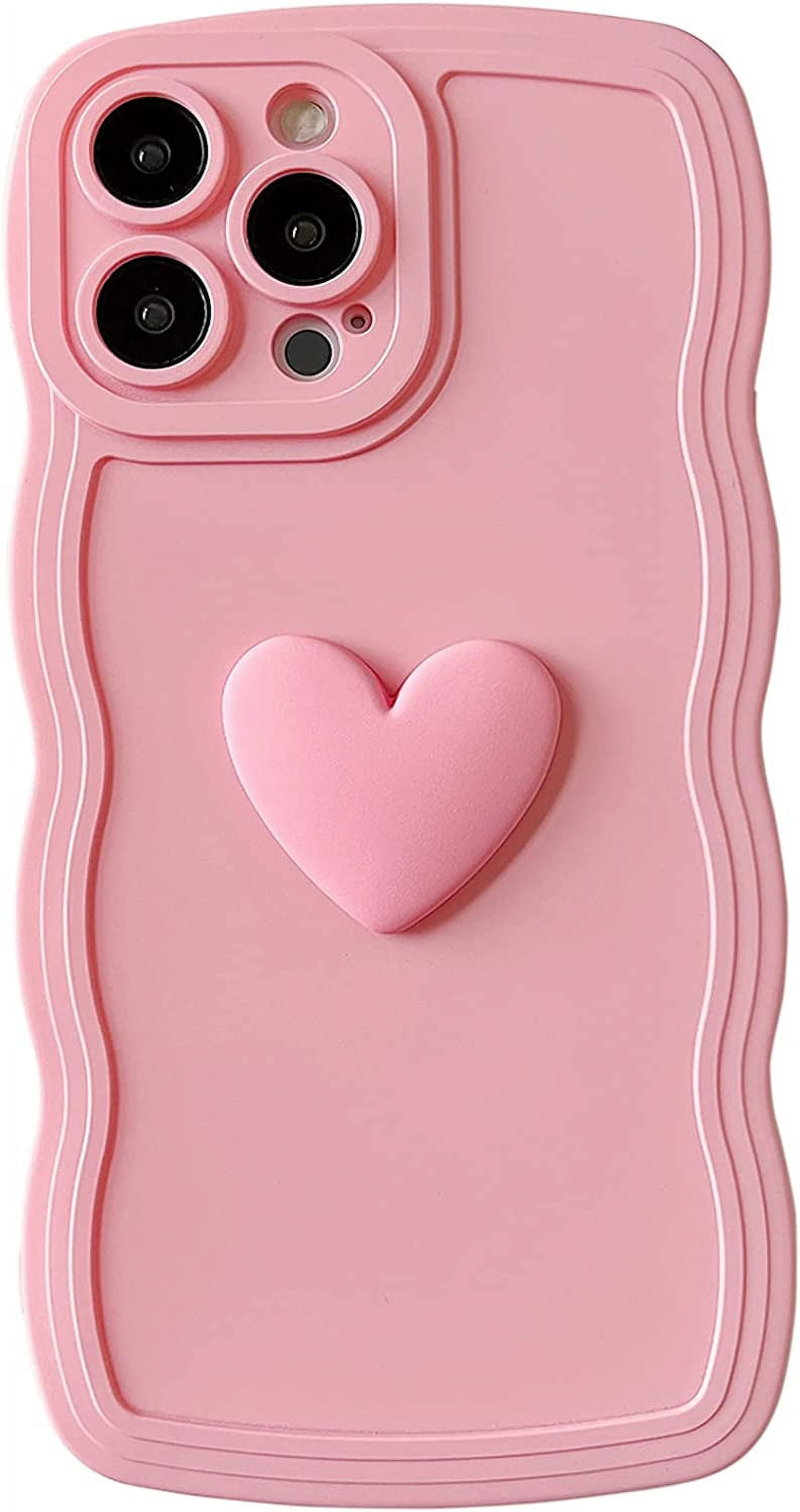 for iPhone 12 Pro Max Case(6.7" 2020), Cute 3D Colors Love Heart Wavy