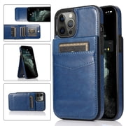 iPhone 12 Pro Max Case, 6.7" Apple iPhone 12 Pro Max Wallet Case, Mantto PU Leather Case Cash ID Credit Slots Holder Back Protective Phone Case For iPhone 12 Pro Max - Dark Blue