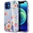 thumbnail image 1 of iPhone 12 Pro Max Case 6.7 Inch, Pretty Floral Case with Tempered Glass Screen Protector - Hard Plastic and Durable Silicone Back Cover Case Slim Lightweight Shockproof Protective Case (Pink Peony), 1 of 6