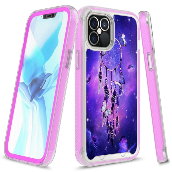 iPhone 12 Pro Max Case (6.7"), Rosebono Graphic Design Shockproof Impact Resistant Protective Full-Body Rugged Clear Hybrid Bumper Case for iPhone 12 Pro Max (Dream Catcher)