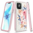 thumbnail image 1 of iPhone 12 Pro Max Case (6.7"), Rosebono Graphic Design Shockproof Impact Resistant Protective Full-Body Rugged Clear Hybrid Bumper Case for iPhone 12 Pro Max (Pink Flower), 1 of 5