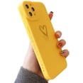 thumbnail image 1 of for iPhone 12 Pro Max Case 6.7",Side Back Cute Plated Love Heart with Anti-Fall Lens Cameras Cover Protection Soft TPU Shockproof Anti-Fingerprint Phone Cases for Women Girls Men Yellow, 1 of 10