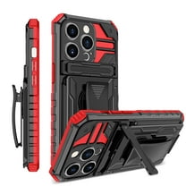 For iPhone 12 Pro Max Case with Belt Clip Holster, Heavy Duty Military Grade Drop Protective, 360° Rotating Kickstand Shockproof TPU Shell Durable Rugged Cover For iPhone 12 Pro Max, Red