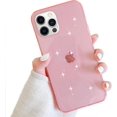 thumbnail image 1 of iPhone 12 Pro Max Case Bling Clear Glitter Sparkle Case for Women Cute Slim Soft Silicone Gel Phone Case Compatible for Apple iPhone 12 Pro Max 6.7" (Rose Pink), 1 of 11