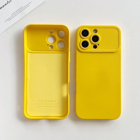 For iPhone 12 Pro Max Case with Camera Lens Protection, Liquid Silicone Slim Shockproof Phone Cover with Soft Microfiber Lining, Full Body Protective Slim Fit Case For iPhone 12 Pro Max,Yellow