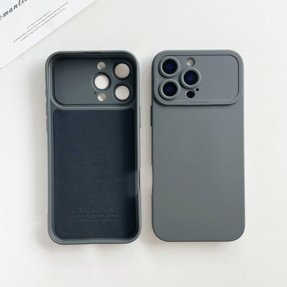 For iPhone 12 Pro Max Case with Camera Lens Protection, Liquid Silicone Slim Shockproof Phone Cover with Soft Microfiber Lining, Full Body Protective Slim Fit Case For iPhone 12 Pro Max,Graphite