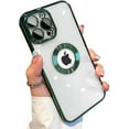 thumbnail image 1 of for iPhone 12 Pro Max Case with Camera Lens Protector, Logo View for Women Men, Soft Slim Phone Cases for iPhone 12 Pro Max Clear Ultrathin Back Cover (12ProMax,Green), 1 of 17