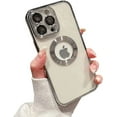 thumbnail image 1 of for iPhone 12 Pro Max Case with Camera Lens Protector, Logo View for Women Men, Soft Slim Phone Cases for iPhone 12 Pro Max Clear Ultrathin Back Cover (12ProMax,Silver), 1 of 14