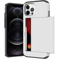 thumbnail image 1 of for iPhone 12 Pro Max Case with Card Holder,for iPhone 12 Pro Max Wallet Case Anti-Scratch Dual Layer Hidden Pocket Case Shockproof Cover Compatible with iPhone 12 Pro Max-White, 1 of 6
