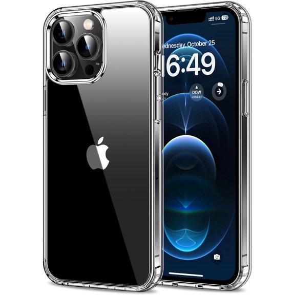 for iPhone 12 Pro Max Case Clear [Anti-Yellowing] Anti-Scratch Transparent Hard Back and Soft Edge [Military Grade Drop Protection] Shockproof Phone Cover - Crystal Clear