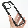 thumbnail image 1 of for iPhone 12 Pro Max Case, Clear Slim Thin Transparent Shockproof Soft TPU Bumper Clear PC Back Phone Case Cover for iPhone 12 Pro Max (Not Include The Screen Protector), Black, 1 of 10