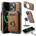 thumbnail image 1 of For iPhone 12 Pro Max Case with Credit Card Holder,Ring Holder,Phone PU Leather Case Wallet for Women Men  Magnetic Detachable 2-in-1 Wallet Card,Shockproof Rugged Phone Case,Brown, 1 of 10