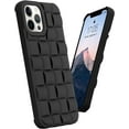thumbnail image 1 of for iPhone 12 Pro Max Case Cute 3D Weave Grid Design for Women Girls Soft TPU Silicone Phone Case Raised Bumper Corners Full Protective Case Cover for iPhone 12 Pro Max 6.7 inch (Black), 1 of 13