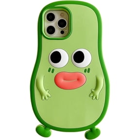 for iPhone 12 Pro Max Case Kawaii Phone Cases,Cute 3D Cartoon Cool Avocado with Sausage Mouth Soft Silicone Shockproof Protective Case Funny for iPhone 12 Pro Max Women Girls
