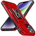 thumbnail image 1 of for iPhone 12 Pro Max Case with Kickstand with Camera Cover,Military-Grade Protection,Metal Ring Kickstand,Bumper Case for iPhone 12 Pro Max Case,Red 5-IP12pm-02, 1 of 14