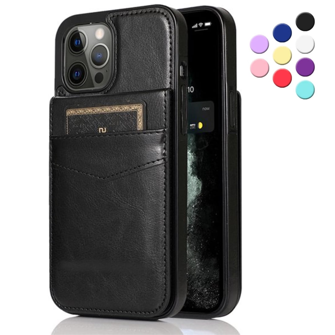 Entronix iPhone 12 Pro Max Case, Leather Wallet Case iPhone 12 Pro Max 6.7 inch, PU Leather Case, Built in Stand Wallet Credit Card Holder Case 5 Card Slots
