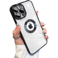 thumbnail image 1 of for iPhone 12 Pro Max Case Logo View,with Camera Lens Protector, for Women Men, Soft Slim Phone Cases for iPhone 12 /Pro/Max Clear Ultrathin Back Cover (Black,12ProMax), 1 of 18