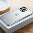 thumbnail image 1 of for iPhone 12 Pro Max Case Matte Translucent , Metal Camera Protection Frame, Anti-Fingerprint Frosted Hard Plastic & Metal Bumper, Slim Thin Smooth Shockproof Anti-fall Phone Cover,Silver, 1 of 10