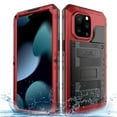 thumbnail image 1 of for iPhone 12 Pro Max Case, Military Grade IP68 Waterproof Dustproof Shockproof Full Body Sealed Underwater Case with Built-in Screen Protector Heavy Duty Metal Rugged Defender Phone Case,Red, 1 of 8